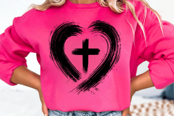 Christian Svg, Cross in Heart: Perfect for T-Shirt Designs and Graphics