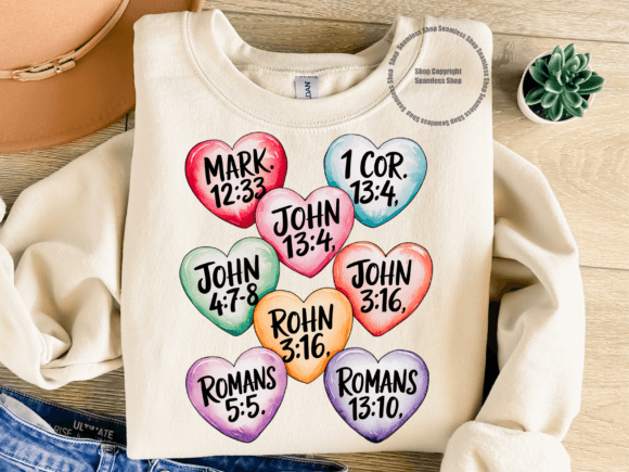 Christian Valentine Bible Heart PNG for T-Shirt Designs and Graphics