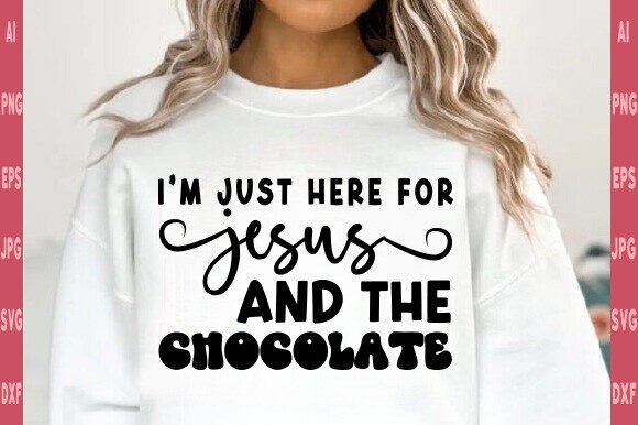 Jesus and Chocolate Png for Easter T-Shirt Designs