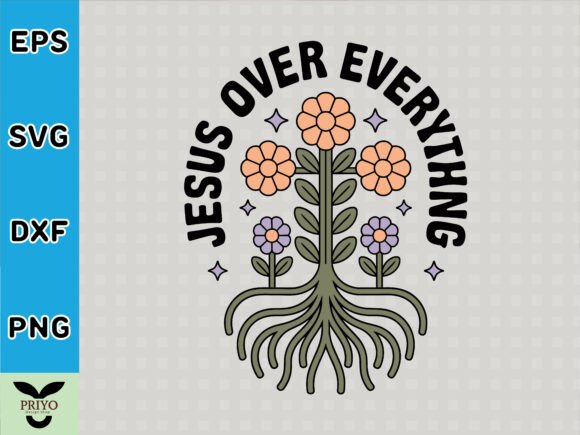 Jesus over Everything: A Versatile Christian T-shirt Design